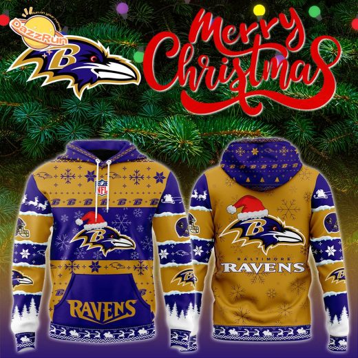 Baltimore Ravens 2024 Christmas Fleece Pullover Hoodie