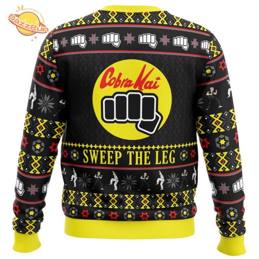 Cobra Kai Sweep The Leg Karate Kid Ugly Christmas Sweater – 80s Movie Special