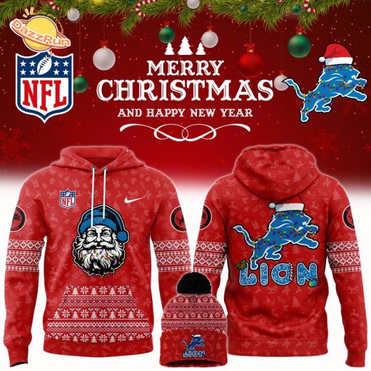 Detroit Lions 2024 Merry Christmas Premium Hoodie with Bobble Hat – Limited Edition