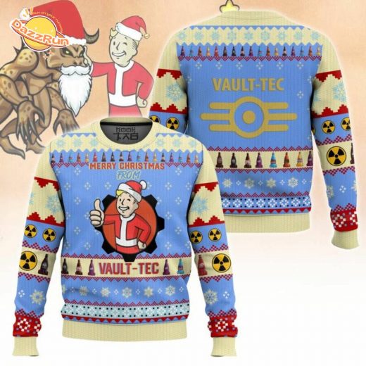 Fallout Merry Christmas from Vault-Tec Ugly Christmas Sweater – Post-Apocalyptic Fun