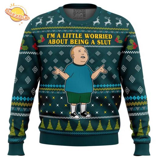 I’m a Little Worried King of the Hill Ugly Christmas Sweater – Texas Christmas Style