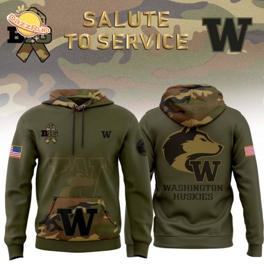 2024 Washington Huskies Camo Salute to Service Fleece Hoodie – Football Fan Gear