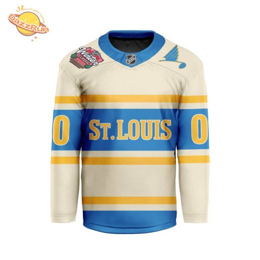 2025 Winter Classic St. Louis Blues V-shaped Custom Hockey Jersey