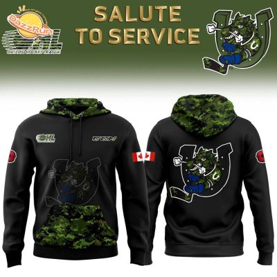 Barrie Colts 2024 Camo Salute to Service Hoodie Limited Edition