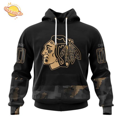 Chicago Blackhawks NHL Personalized Military Appreciation Design Hoodie – Fan Apparel