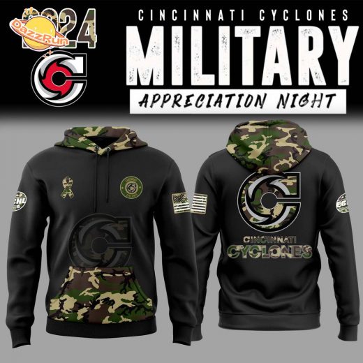 Cincinnati Cyclones Military Appreciation Night 2024 Hoodie – Pullover Jersey