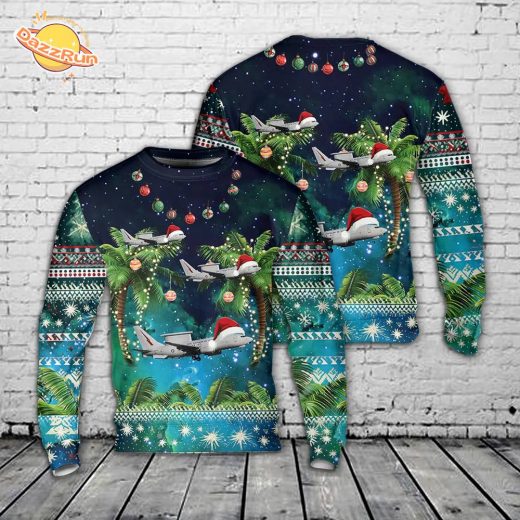 French Air Force Boeing E3F Sentry AWACS Christmas Sweater