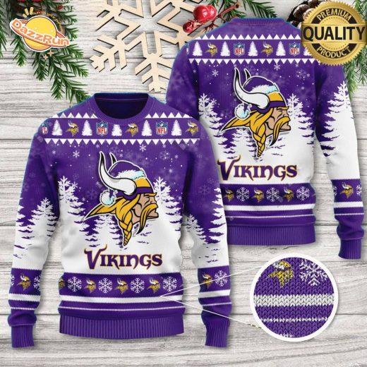 MIVI Vikings Knit Pattern Ugly Christmas Sweater