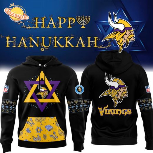 Men’s Minnesota Vikings 2024 Hanukkah Holiday Premium Hoodie – Limited Edition