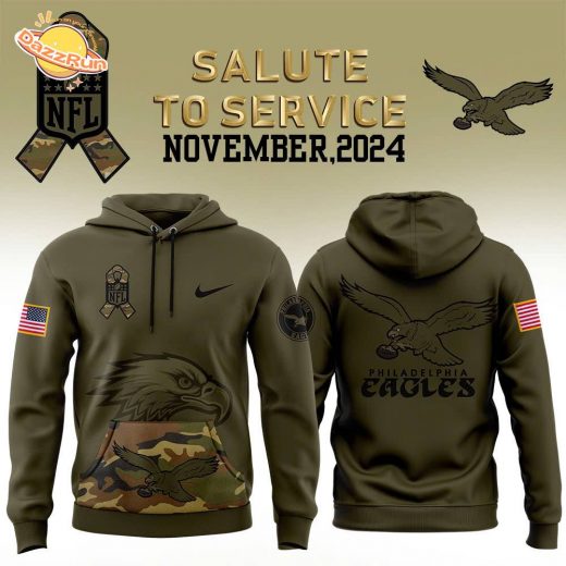 Men’s Nike Philadelphia Eagles Camo 2024 Salute to Service Hoodie