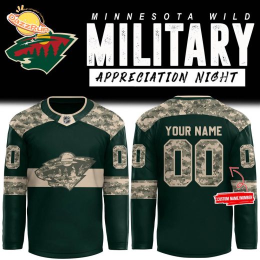 Minnesota Wild 2024 Military Appreciation Night Custom Jersey