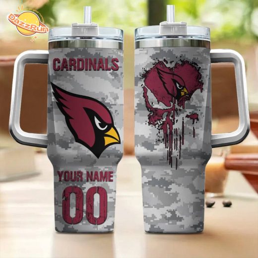 NFL Cardinals Personalized 40oz Tumbler – Custom Fan Cup