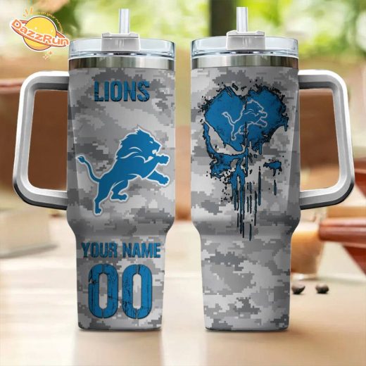 NFL Lions Personalized 40oz Tumbler – Custom Fan Gift