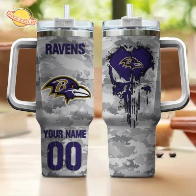 NFL Ravens Personalized 40oz Tumbler – Custom Fan Drinkware