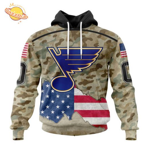 NHL St. Louis Blues Camo Color Specialized Kit for the United States Hoodie