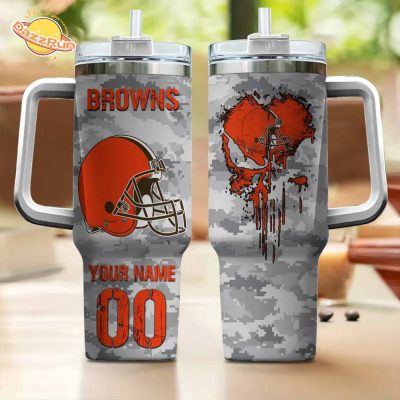 Personalized NFL Browns 40oz Tumbler – Custom Fan Drinkware