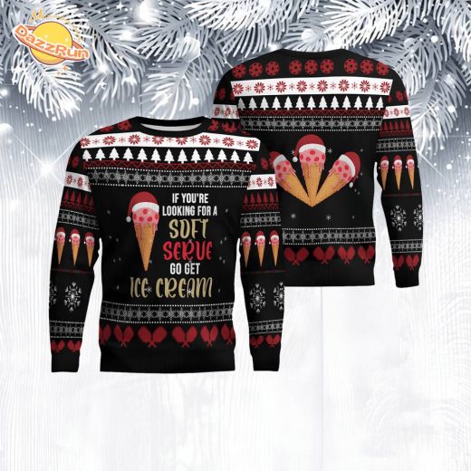 Pickleballer’s Perfect Holiday Sweater – ‘Soft Serve’ Ice Cream Edition, Christmas Special