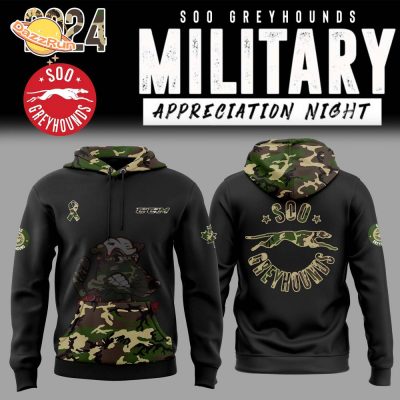 Soo Greyhounds 2024 OHL Military Appreciation Night Hoodie