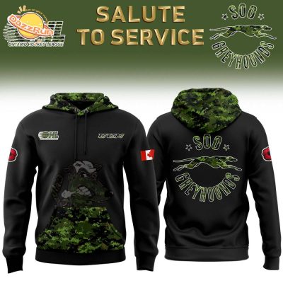 Soo Greyhounds Camo 2024 Salute to Service Hoodie Limited Edition