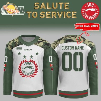 Soo Greyhounds Remembrance Day Salute to Service Jersey – Custom Name & Number