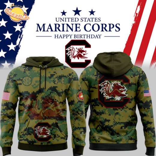 South Carolina Gamecocks Marine Corps Day 2024 Football Hoodie