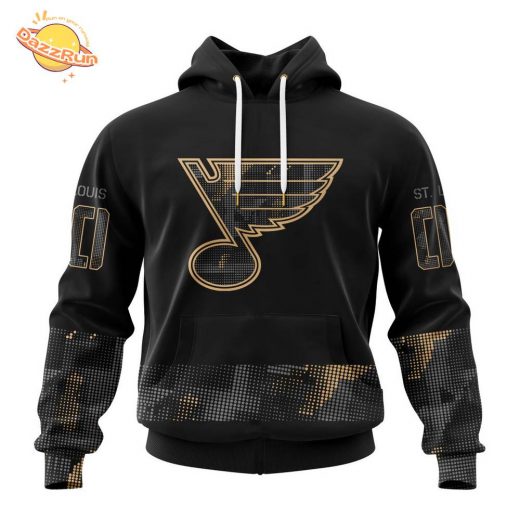 St. Louis Blues NHL Personalized Military Appreciation Design Hoodie – Custom Apparel