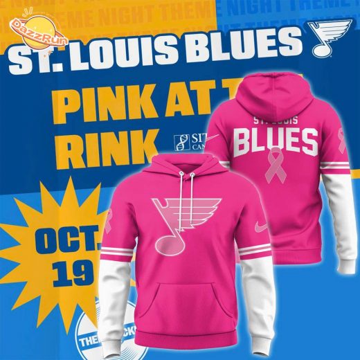 St. Louis Blues Pink At The Rink Hoodie – Hockey Cancer Awareness Hoodie