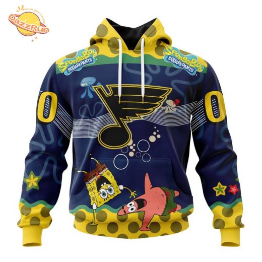 St. Louis Blues Specialized Jersey with SpongeBob Hoodie