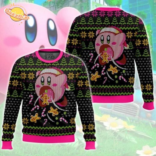 Kirby Ugly Christmas Sweater – Retro Game Holiday