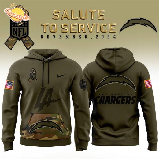 Los Angeles Chargers Nike Camo 2024 Salute to Service Hoodie – Men’s Fleece