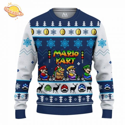 Mario Kart 3D All Over Printed Ugly Christmas Sweater – Video Game Christmas Fun