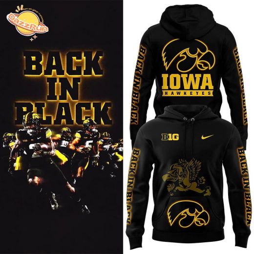 Men’s Nike Iowa Hawkeye 2024 Back in Black Football Hoodie – Premium Edition