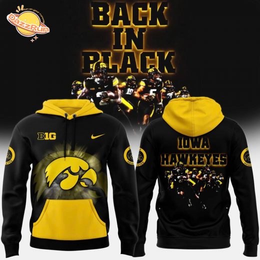 Men’s Nike Iowa Hawkeye Football 2024 Back in Black Hoodie