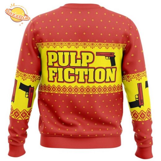 Merry Xmas Again Pulp Fiction Ugly Christmas Sweater – Quentin Tarantino Tribute