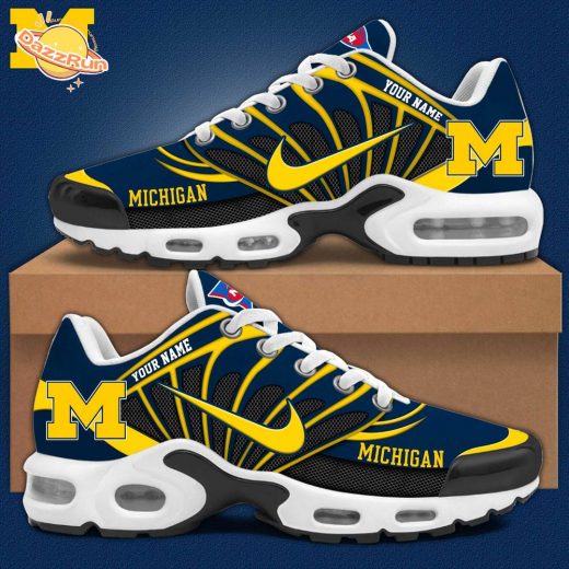 Michigan Football Personalized Air Max Plus Sneakers – Custom College Football Shoes