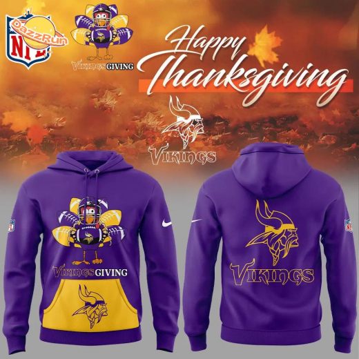 Minnesota Vikings 2024 Happy Thanksgiving Day Limited Edition Hoodie