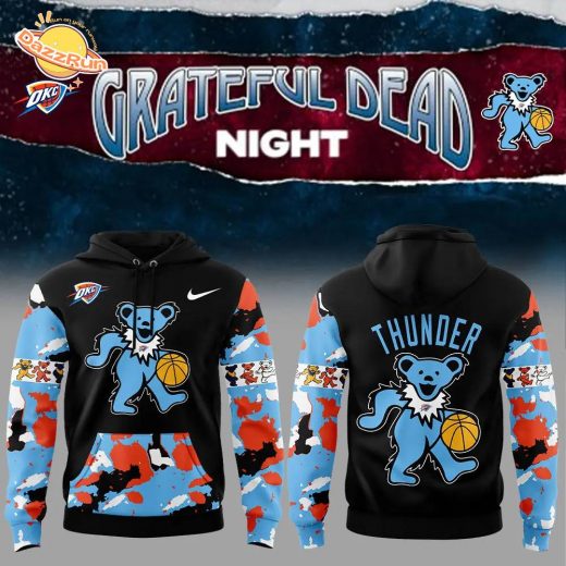 Oklahoma City Thunder Grateful Dead Night Nike Hoodie – New 2024 Design