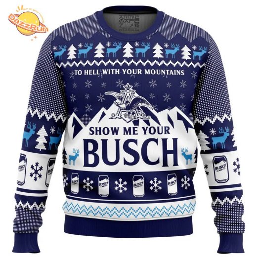 Show Me Your Busch Ugly Christmas Sweater – Beer Lovers Edition