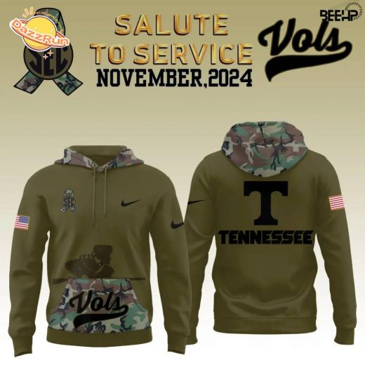 Tennessee Volunteers Camo 2024 Salute to Service Hoodie – Camouflage Design