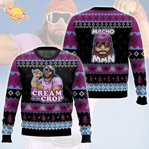 The Cream of the Crop Macho Man Ugly Christmas Sweater – Wrestling Legend