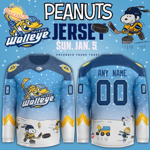 Toledo Walleye x Peanuts Night Limited Edition Custom Jersey 2024