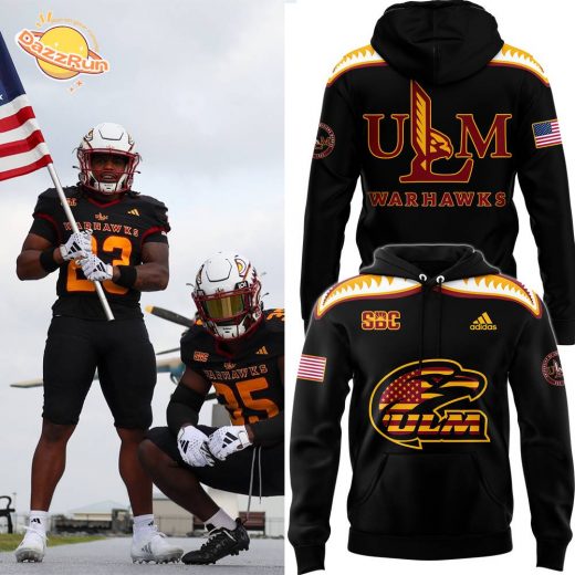 ULM Football 2024 Salute to Service Premium Limited Pullover Hoodie – Military Edition