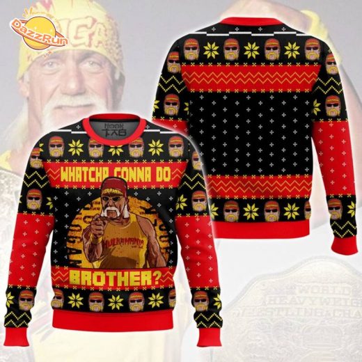 Whatcha Gonna Do Brother Hulk Hogan Ugly Christmas Sweater – Wrestling Holiday