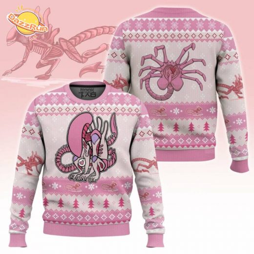 Xenomorph Alien Ugly Christmas Sweater – Sci-Fi Horror Holiday