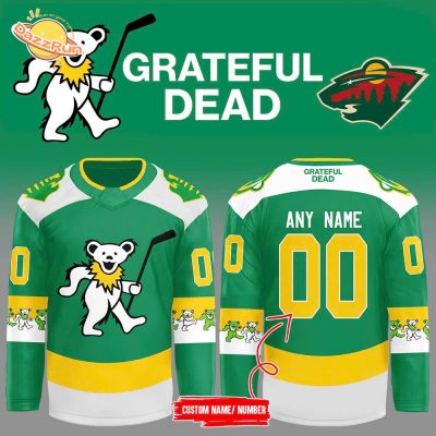 2024 Minnesota Wild x Grateful Dead Night Personalized Jersey | Limited Edition NHL Grateful Dead Collaboration