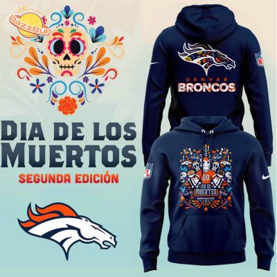 Denver Broncos 2024 MLB Dia De Los Muertos Premium Limited Hoodie | NFL & MLB Collaboration Hoodie