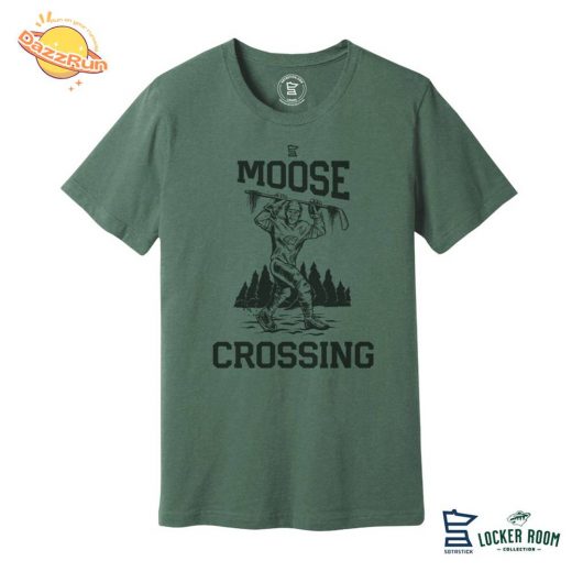 Minnesota Wild Ice Hockey Moose Crossing T-shirt | Wild Moose Crossing Design Shirt