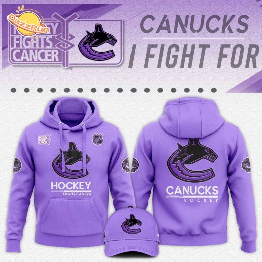 Vancouver Canucks Hockey Fights Cancer Unisex Hoodie | Cancer Awareness NHL Apparel