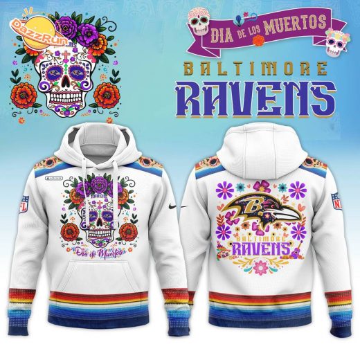 Men’s Nike Dia De Los Muertos Baltimore Ravens 2024 Pullover Hoodie