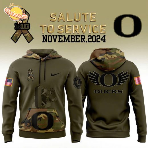 Men’s Oregon Ducks 2024 Nike Camo Salute to Service Hoodie – Military Tribute